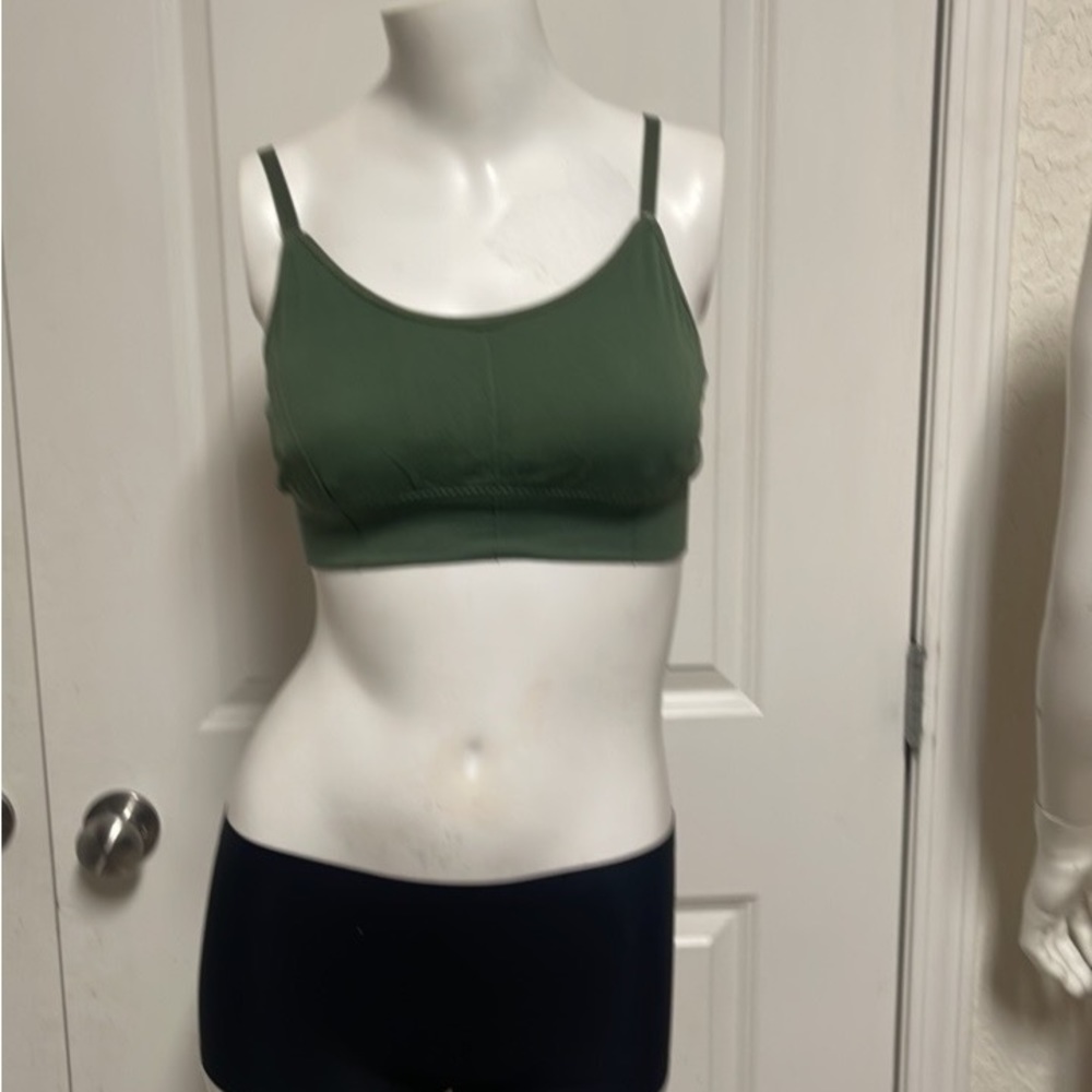 Green sports bra